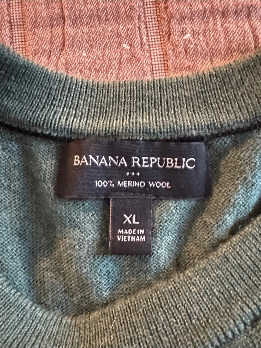 Banana Republic Men's XL 100% Merino Wool Sage Green Crewneck Sweater